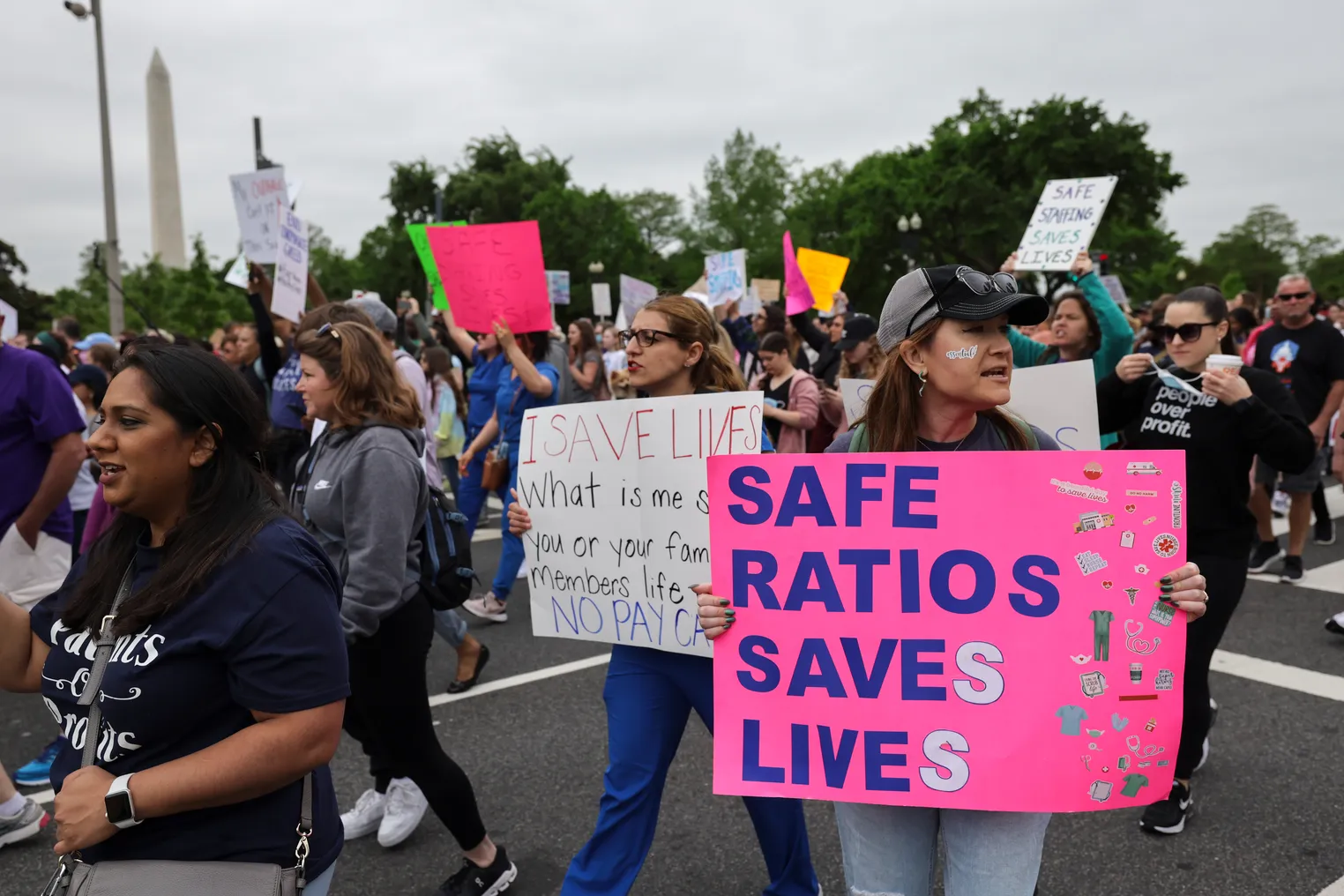 Nurses protest for safe staffing ratios