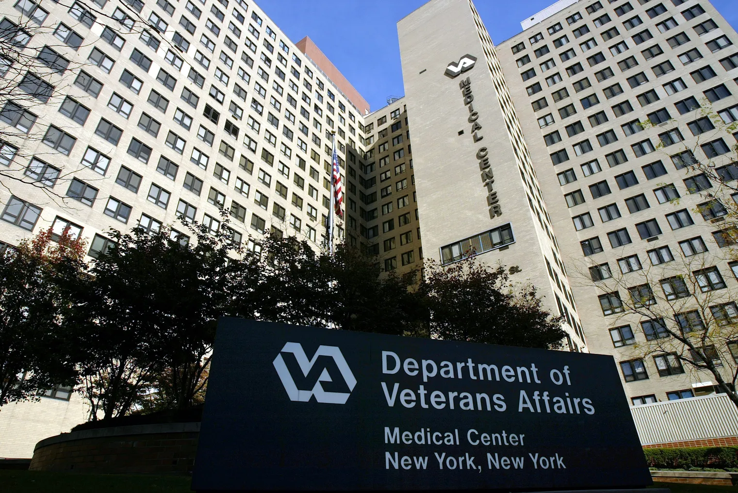 The exterior of the Veterans Affairs Hospital in New York City.