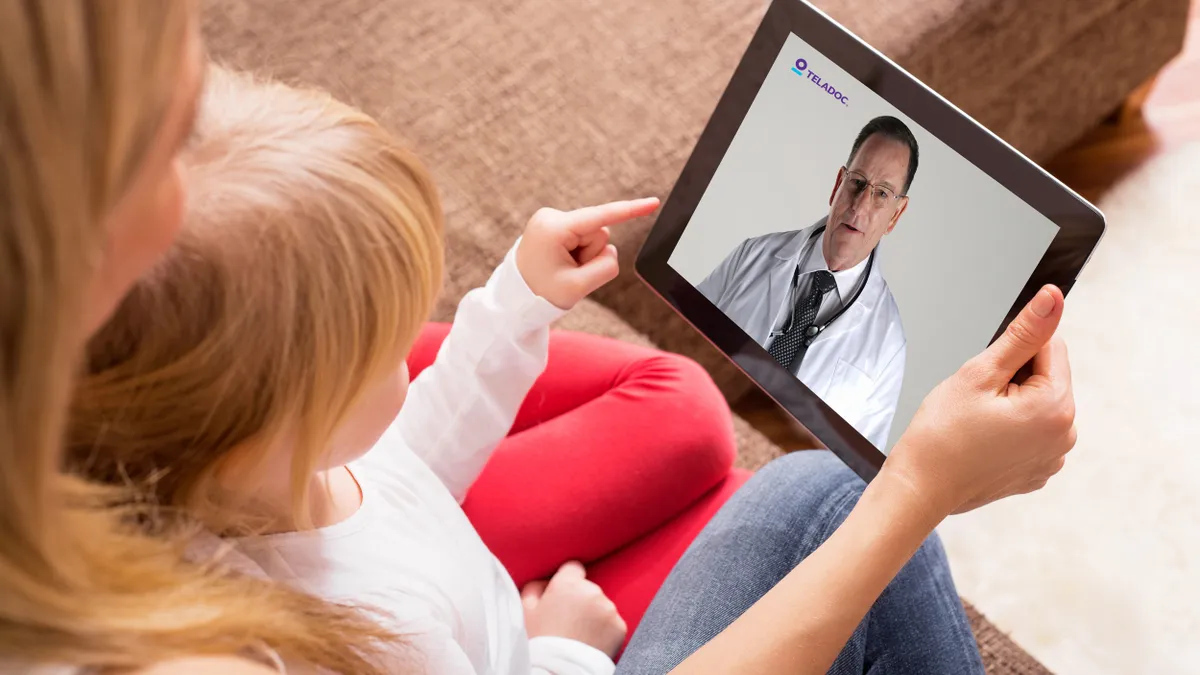 Teladoc member and child using video service